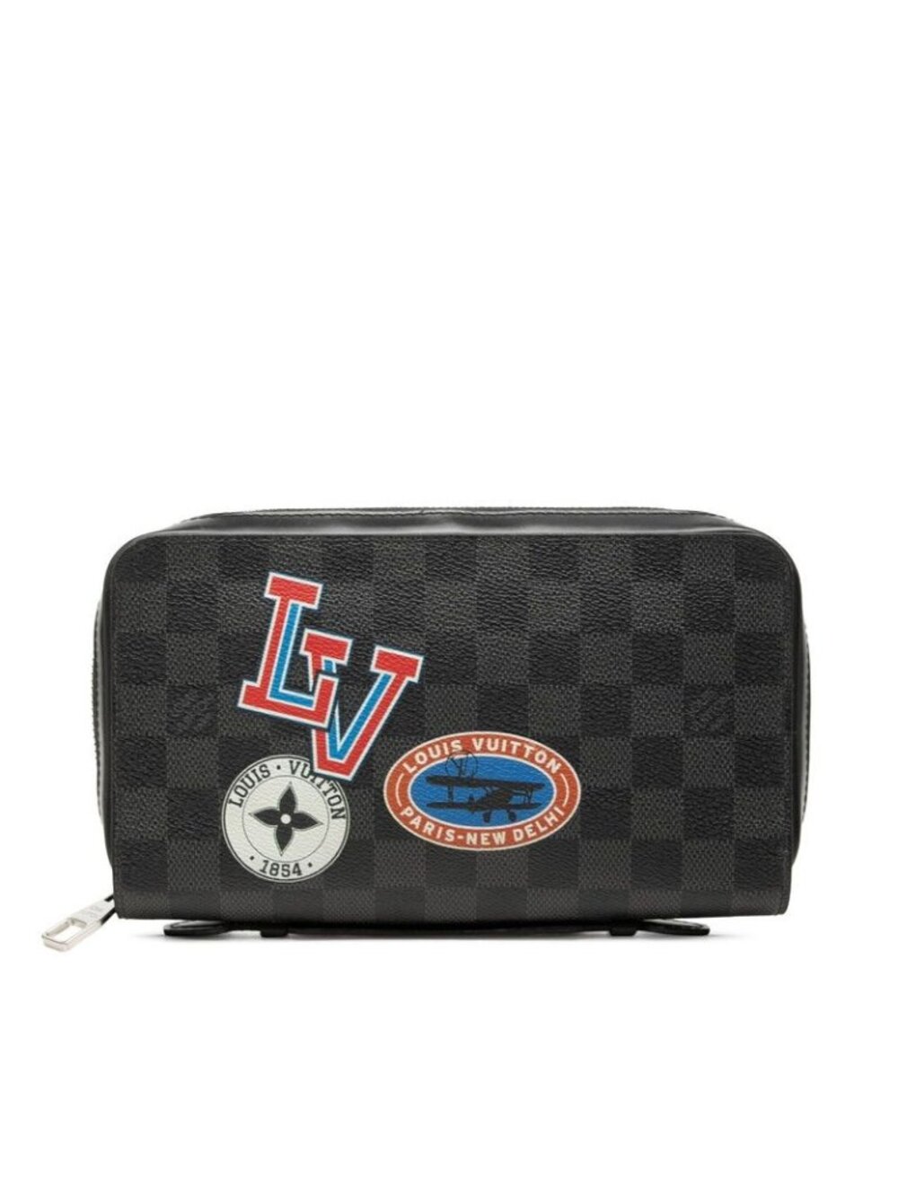 Louis Vuitton Damier Graphite LV League Collection Zippy XL Wallet Black Leather